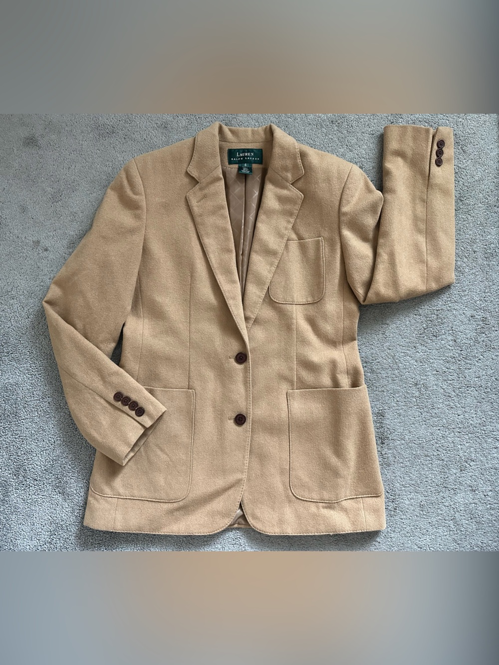 Lauren Ralph Lauren Women’s 100% Camel Hair Blazer Size 6 Tan